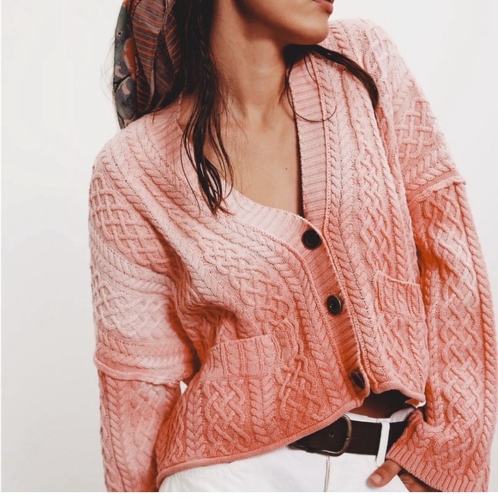 Free People Pink Ombre Women's Sweater